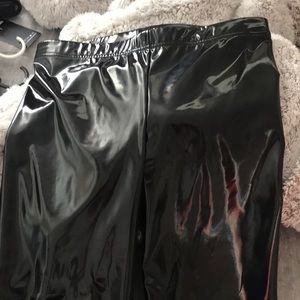 Blackmilk PVC leggings with sheer rear detail